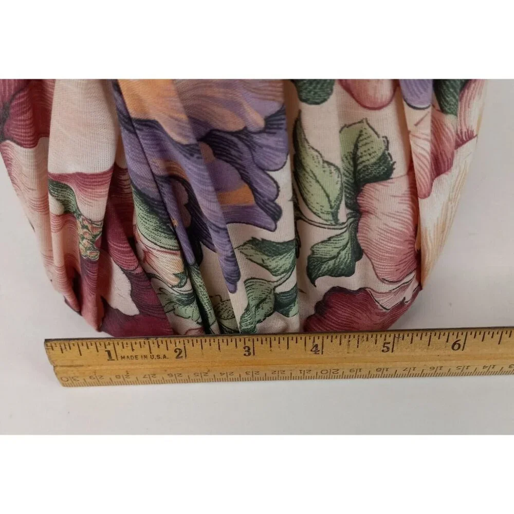 Tissue Box Cover 2 Piece Cloth Floral Cover Over Clear Plastic 5.5